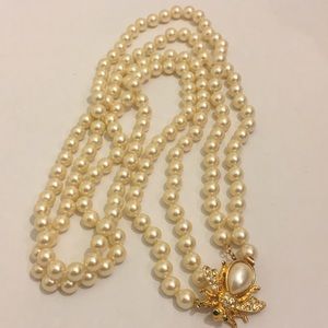 Joan Rivers Pearl Bee Charm Necklace